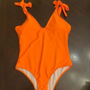 Shein orange one-piece bathing suit size 14